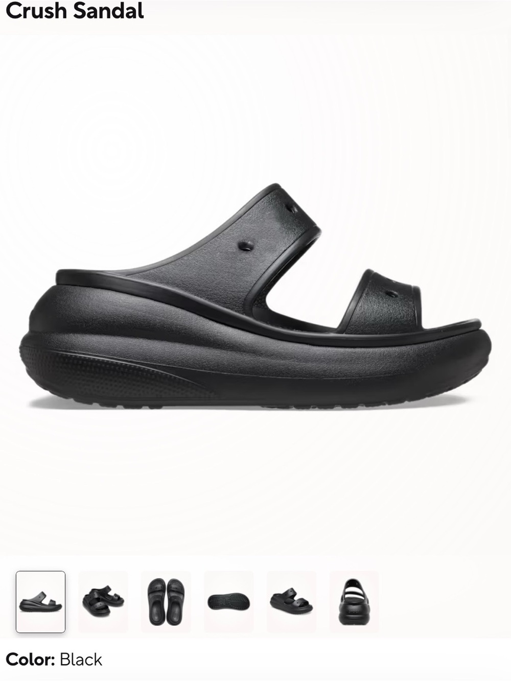 Black Crocs Crush Sandals